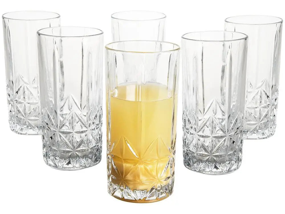 350ml Glass Cups Set 6 Pieces Haus
