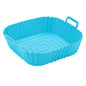 1pc of 22cm silicone air fryer oven baking plate pizza fried chicken silicone basket reusable air fryer liner accessory