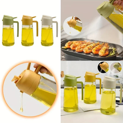 2in1 Glass Oil Spray Kitchen Oils Sprayer Spray Oil Sprayer BBQ Kitchen Baking for BBQ Air Fryer Salad Steak Kitchen Supplies