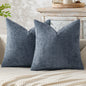 2pcs 45x45cm Luxury Chenille Pillow Cover Cross Woven Textured Sofa Cushion Soft Solid Color All-Season Home Decor Modern