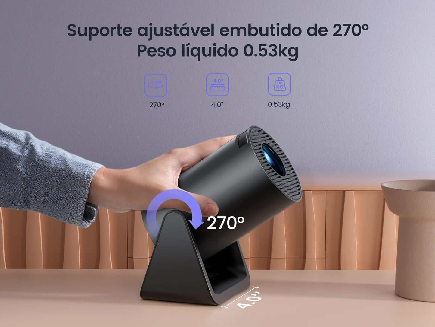 Mini Projetor Portatil Wimius L1 1080p Wifi Bluetooth