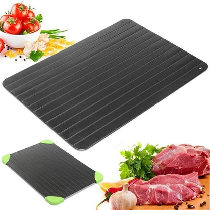 Bandeja Descongelante Rápida de Alumínio – Descongelamento Natural para Carnes, Peixes, Frutas e Alimentos