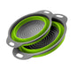 1/2pcs Silicone Round Folding Vegetable Fruits Washing Drain Basket Colander Strainer Collapsible Drainer Kitchen Tool