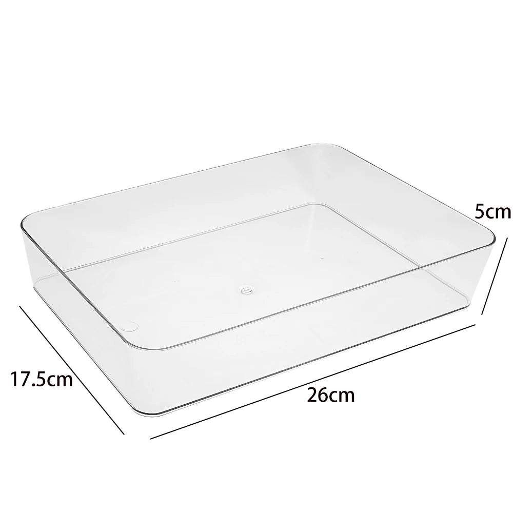 Transparent Plastic Storage Box Without Cover Unlimited Desk Drawer Organizers Makeup Transparent Storage Bins Various Size