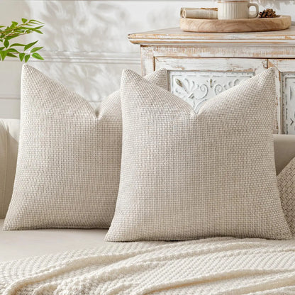 2pcs 45x45cm Luxury Chenille Pillow Cover Cross Woven Textured Sofa Cushion Soft Solid Color All-Season Home Decor Modern
