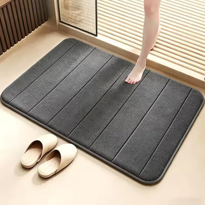 Quick Dry Super Absorbent Bathroom Rug Memory Foam Non-slip Bath Mat Shower Doormat Toilet Mat