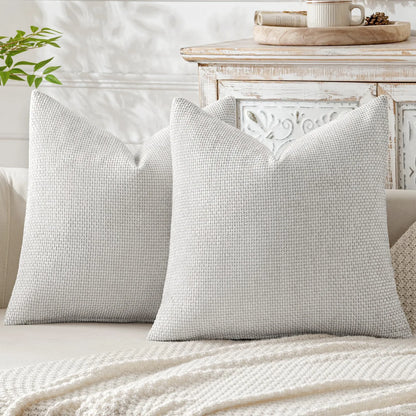 2pcs 45x45cm Luxury Chenille Pillow Cover Cross Woven Textured Sofa Cushion Soft Solid Color All-Season Home Decor Modern