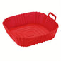 1pc of 22cm silicone air fryer oven baking plate pizza fried chicken silicone basket reusable air fryer liner accessory