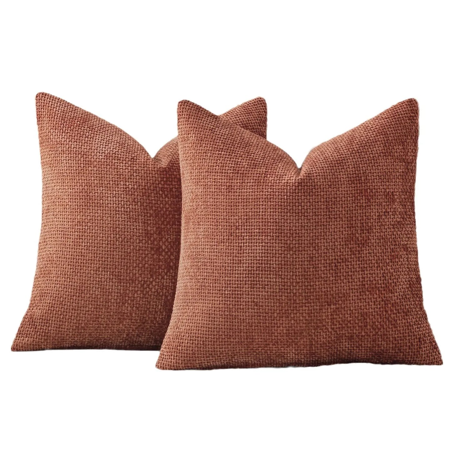 2pcs 45x45cm Luxury Chenille Pillow Cover Cross Woven Textured Sofa Cushion Soft Solid Color All-Season Home Decor Modern