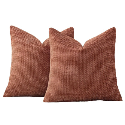 2pcs 45x45cm Luxury Chenille Pillow Cover Cross Woven Textured Sofa Cushion Soft Solid Color All-Season Home Decor Modern