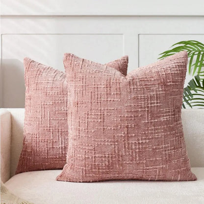 Chenille Pillowcase Bamboo Yarn Texture Throw Pillow Covers Solid Sofa Cushion Covers for Home Bedroom Living Room Decor