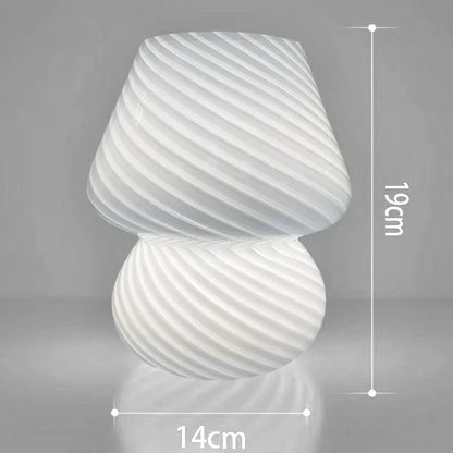 Mushroom LED Glass Table Lamp USB Dimming For Home Study Desk Atmosphere Light Bedroom Bedside Decoration Night Light Table Lamp