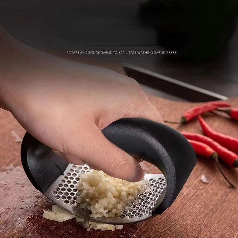 Espremedor e Triturador de Alho Manual em Aço Inoxidável para Cozinha