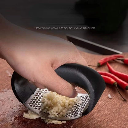 Espremedor e Triturador de Alho Manual em Aço Inoxidável para Cozinha