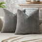 2pcs 45x45cm Luxury Chenille Pillow Cover Cross Woven Textured Sofa Cushion Soft Solid Color All-Season Home Decor Modern