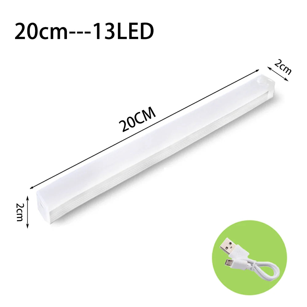Luminária LED com Sensor de Movimento Recarregável USB-C – Luz Noturna sem Fio para Armários, Escadas, Corredores e Cozinha