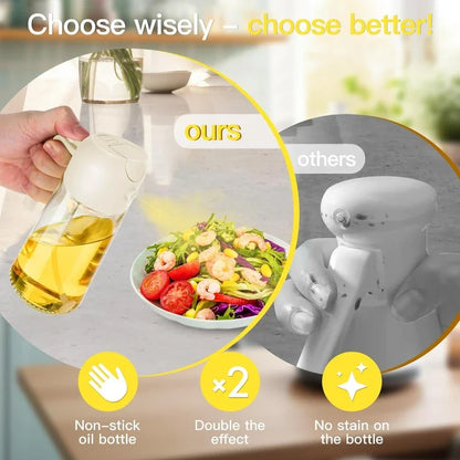 2in1 Glass Oil Spray Kitchen Oils Sprayer Spray Oil Sprayer BBQ Kitchen Baking for BBQ Air Fryer Salad Steak Kitchen Supplies