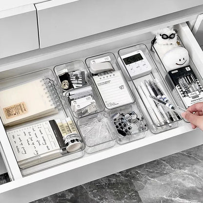 Transparent Plastic Storage Box Without Cover Unlimited Desk Drawer Organizers Makeup Transparent Storage Bins Various Size