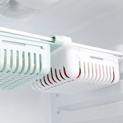 1Pc Refrigerator Storage Basket Flexible Expandable Fridge Organizer Drawer Storage Rack Storage Fresh Box Freezer Box Storage