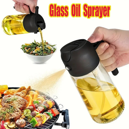2in1 Glass Oil Spray Kitchen Oils Sprayer Spray Oil Sprayer BBQ Kitchen Baking for BBQ Air Fryer Salad Steak Kitchen Supplies