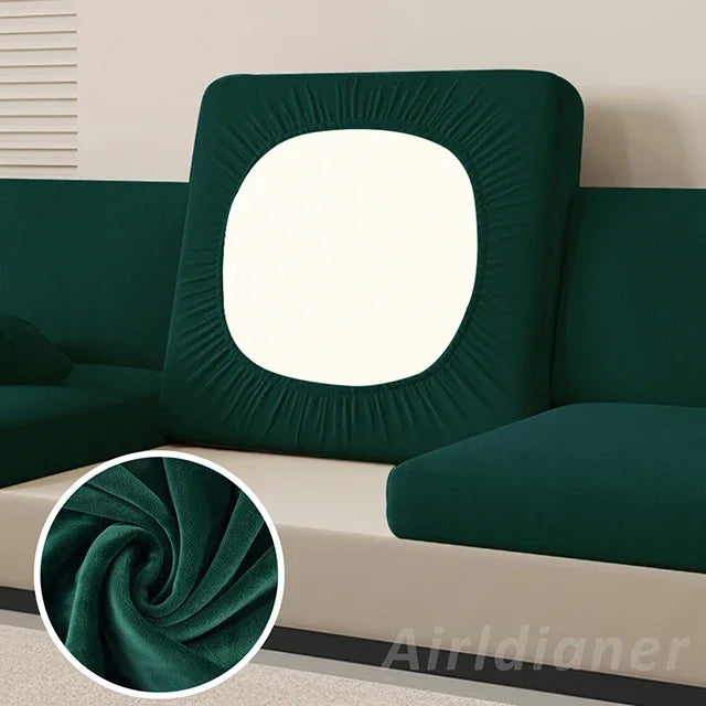 Super Soft Velvet Sofa Seat Cushion Cover For Living Room Thick Plush Sofa Covers Stretch L Shape Corner Armchair Sofa Slipcover