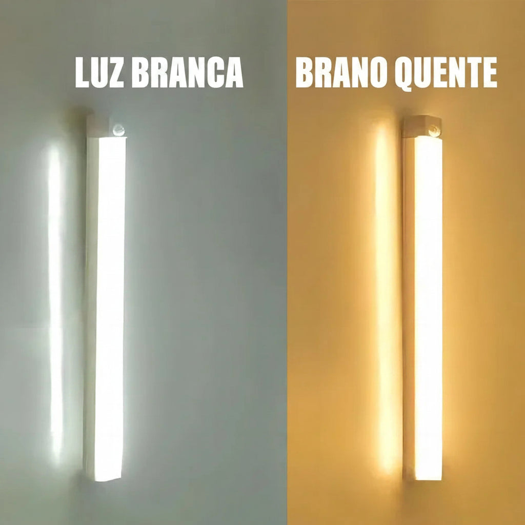Luminária LED com Sensor de Movimento Recarregável USB-C – Luz Noturna sem Fio para Armários, Escadas, Corredores e Cozinha