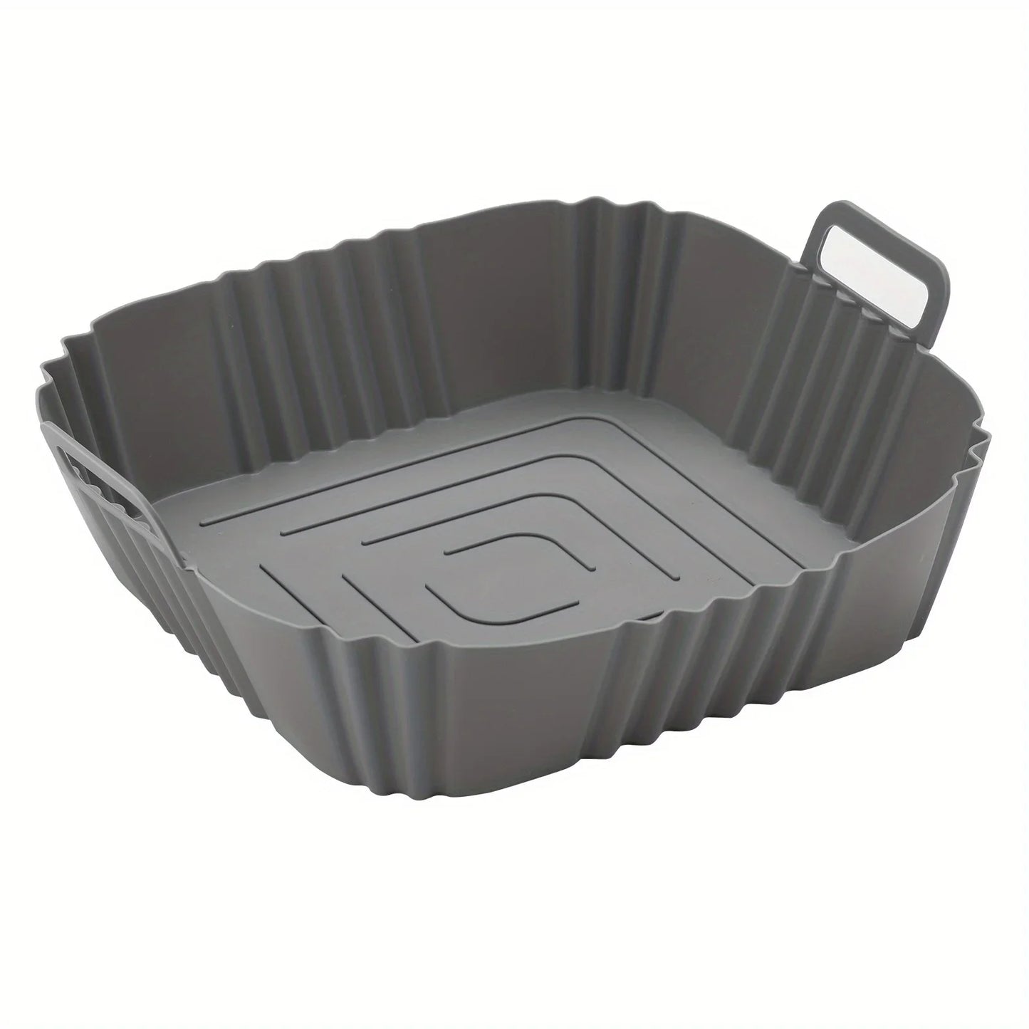 1pc of 22cm silicone air fryer oven baking plate pizza fried chicken silicone basket reusable air fryer liner accessory