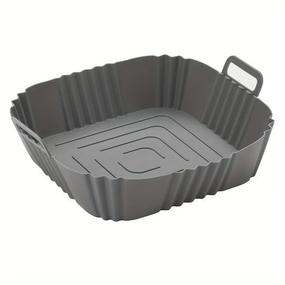 1pc of 22cm silicone air fryer oven baking plate pizza fried chicken silicone basket reusable air fryer liner accessory