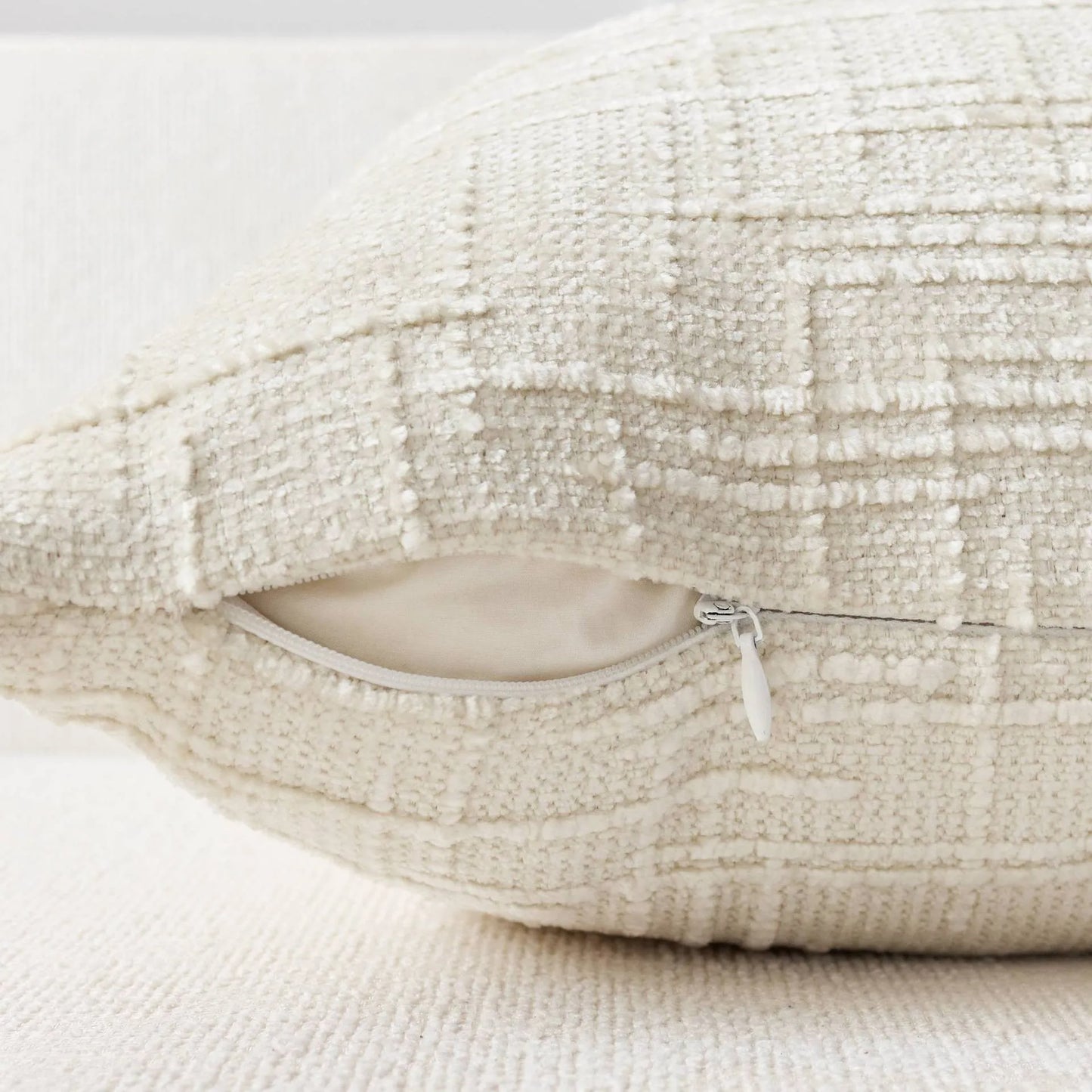 Chenille Pillowcase Bamboo Yarn Texture Throw Pillow Covers Solid Sofa Cushion Covers for Home Bedroom Living Room Decor