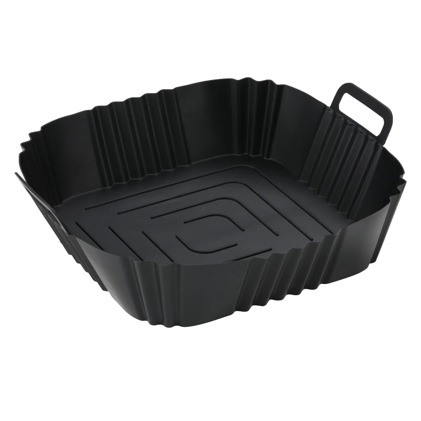 1pc of 22cm silicone air fryer oven baking plate pizza fried chicken silicone basket reusable air fryer liner accessory
