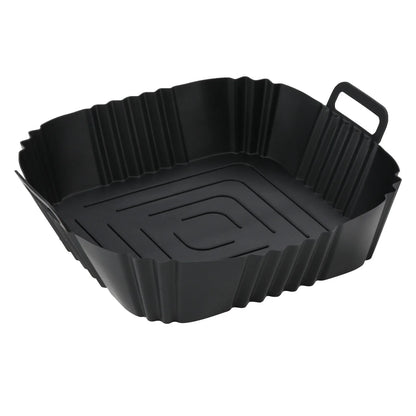 1pc of 22cm silicone air fryer oven baking plate pizza fried chicken silicone basket reusable air fryer liner accessory